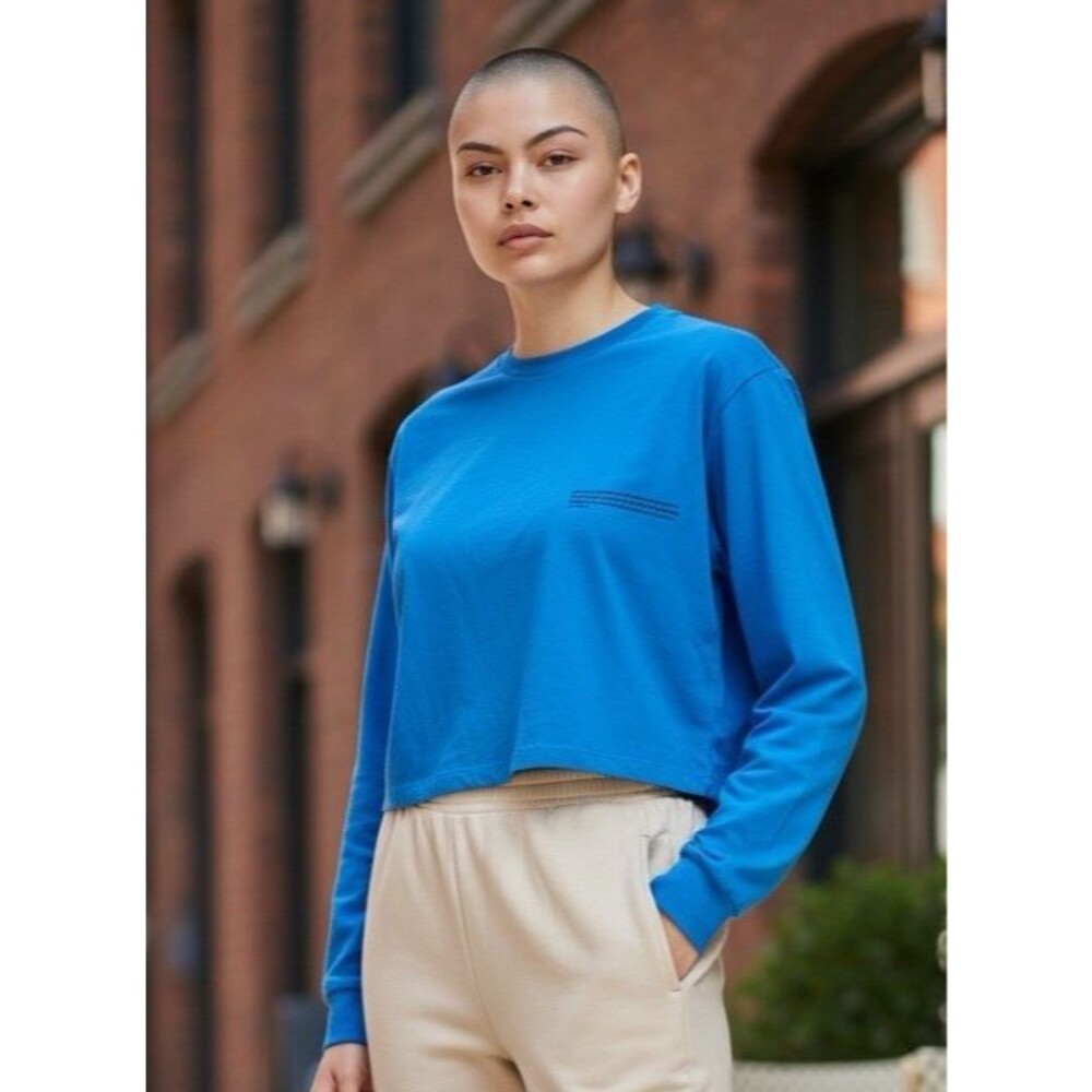 Pangaia NWOT womens long sleeve cropped organic cotton t-shirt XS luxury quality
